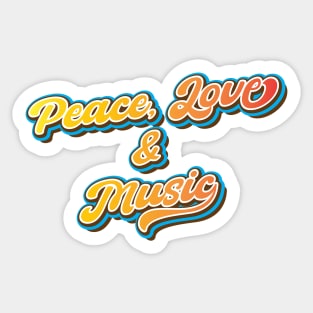 Peace, Love and Music Sticker